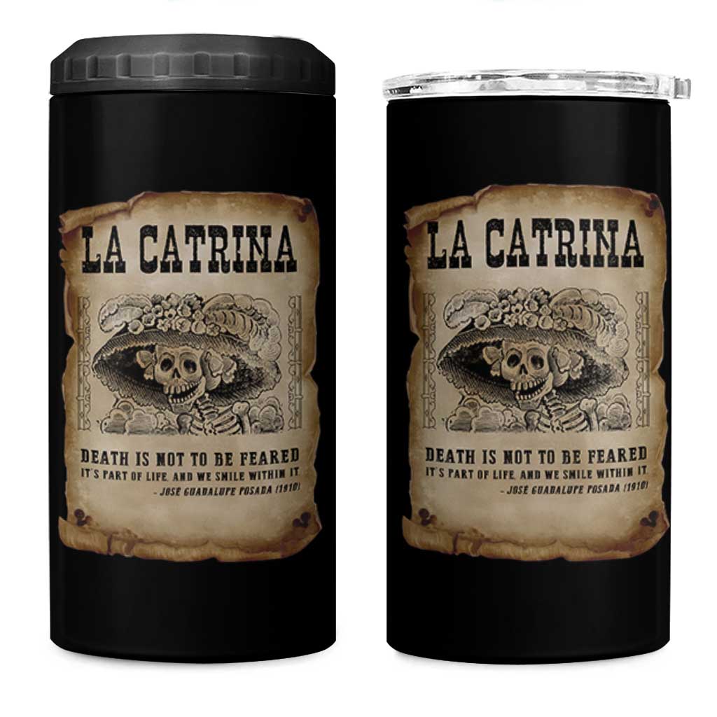 Day Of The Dead 4 in 1 Can Cooler Tumbler La Calavera Garbancera - Wonder Print Shop