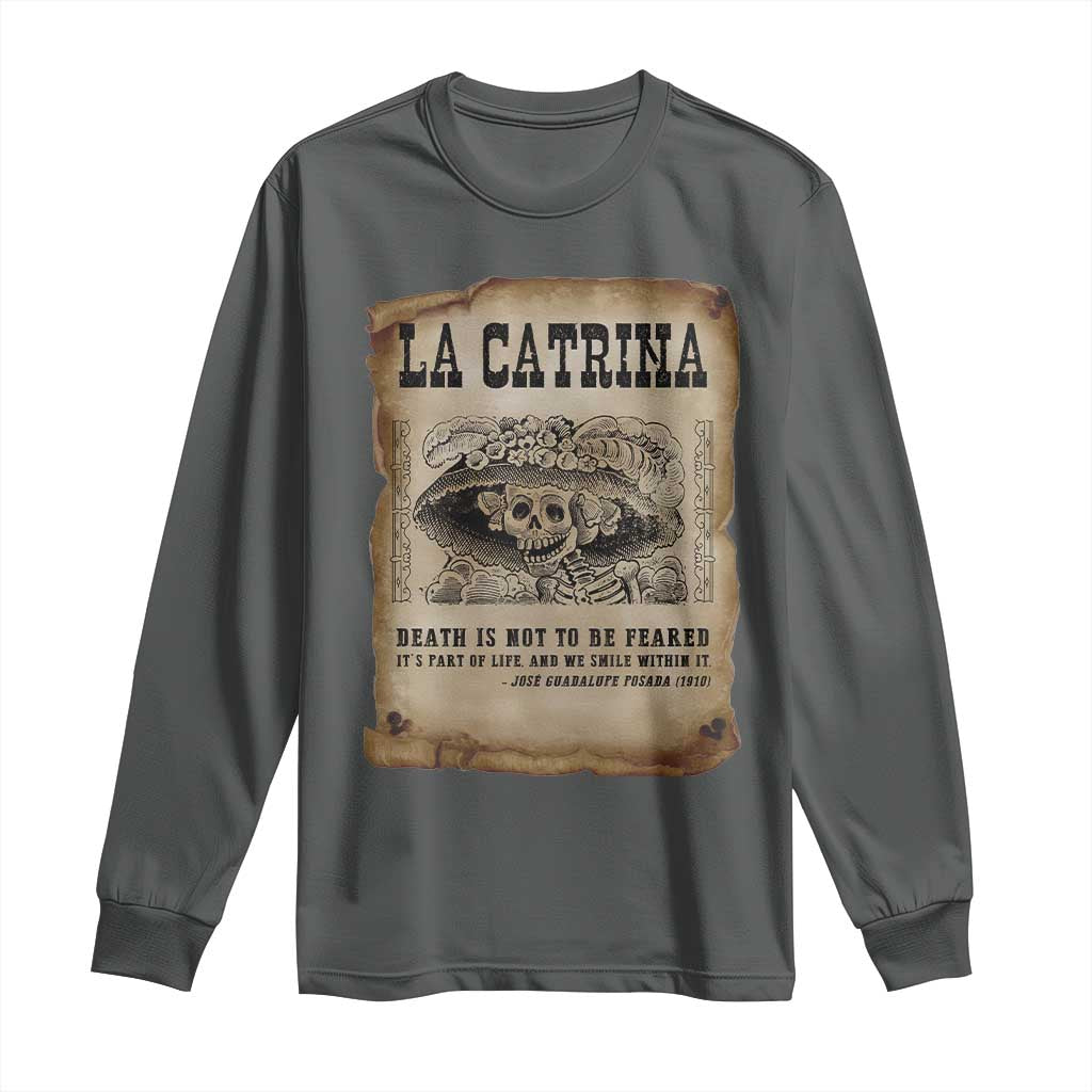 Day Of The Dead Long Sleeve Shirt La Calavera Garbancera - Wonder Print Shop