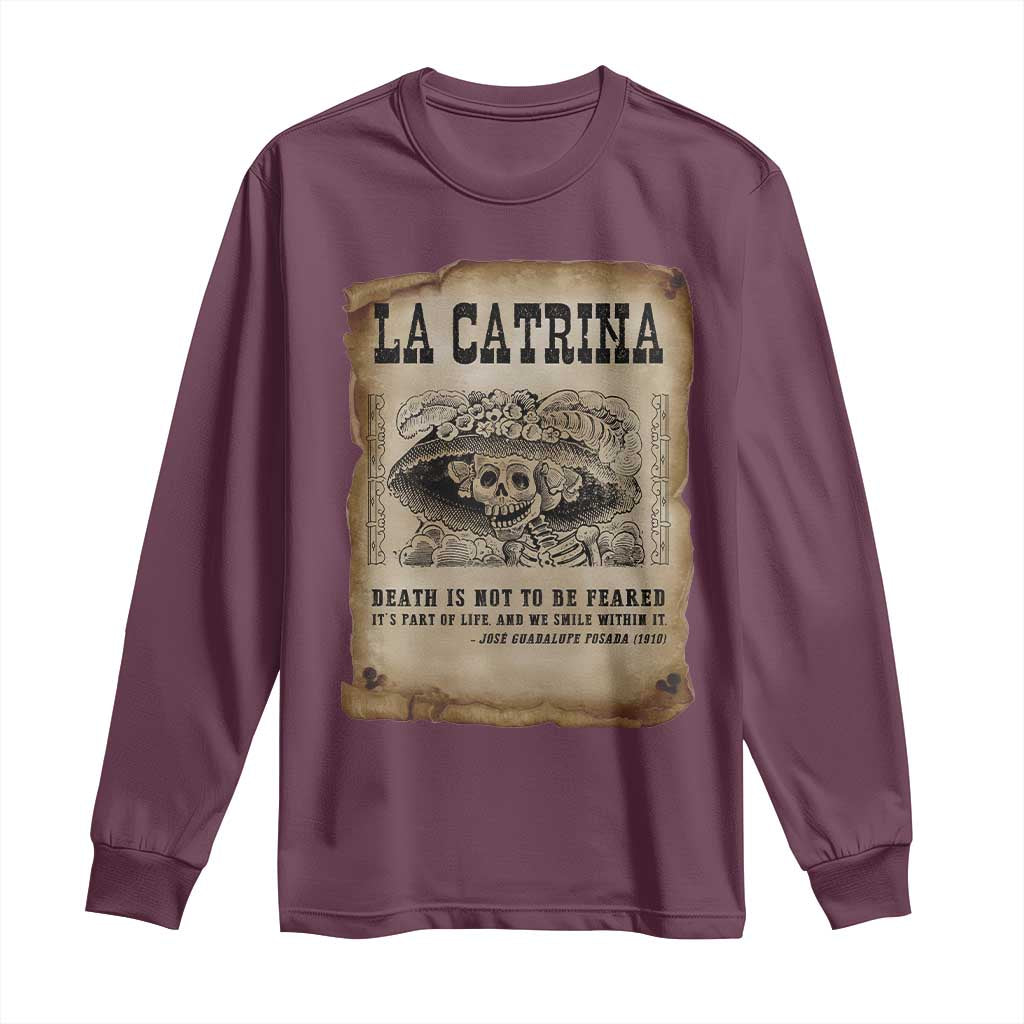 Day Of The Dead Long Sleeve Shirt La Calavera Garbancera - Wonder Print Shop