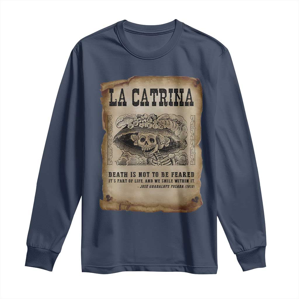 Day Of The Dead Long Sleeve Shirt La Calavera Garbancera - Wonder Print Shop