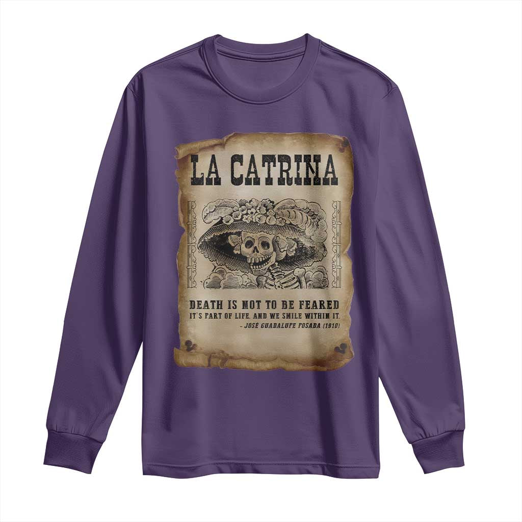 Day Of The Dead Long Sleeve Shirt La Calavera Garbancera - Wonder Print Shop