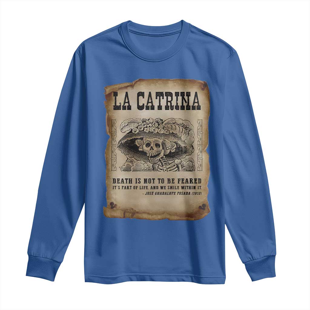 Day Of The Dead Long Sleeve Shirt La Calavera Garbancera - Wonder Print Shop