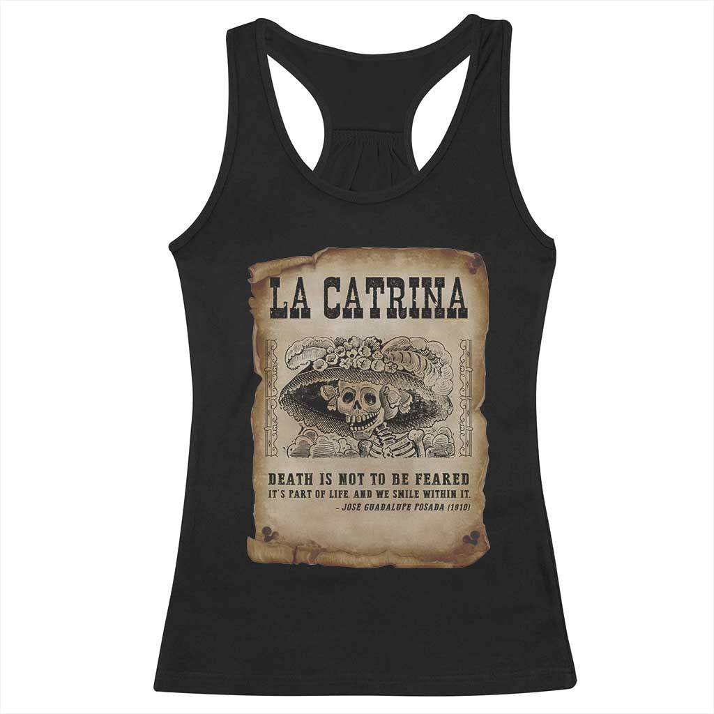 Day Of The Dead Racerback Tank Top La Calavera Garbancera - Wonder Print Shop