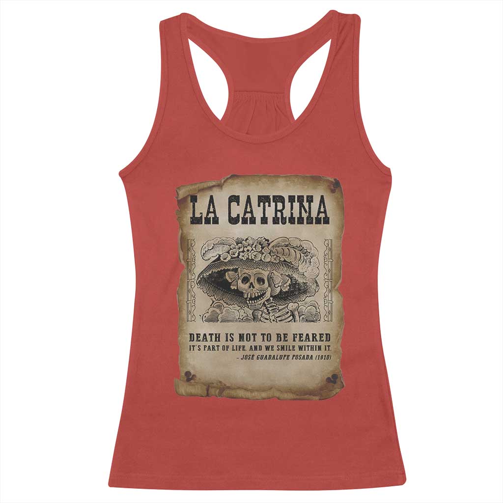 Day Of The Dead Racerback Tank Top La Calavera Garbancera - Wonder Print Shop