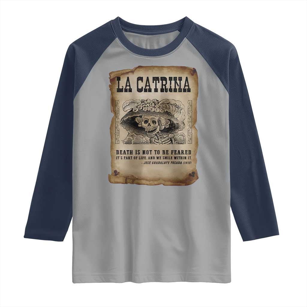 Day Of The Dead Raglan Shirt La Calavera Garbancera - Wonder Print Shop