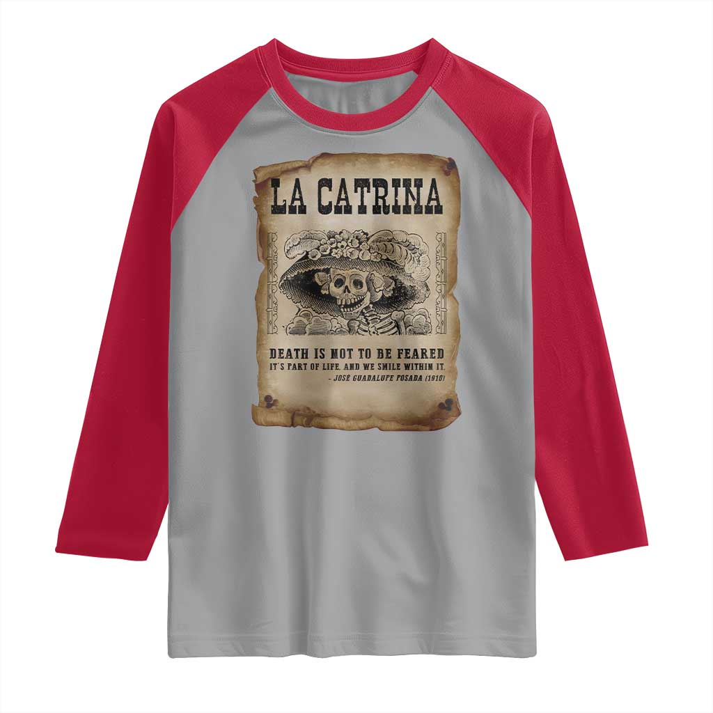 Day Of The Dead Raglan Shirt La Calavera Garbancera - Wonder Print Shop