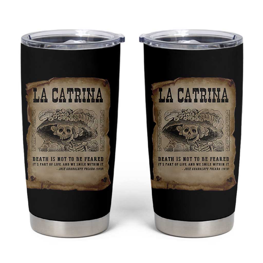 Day Of The Dead Tumbler Cup La Calavera Garbancera - Wonder Print Shop
