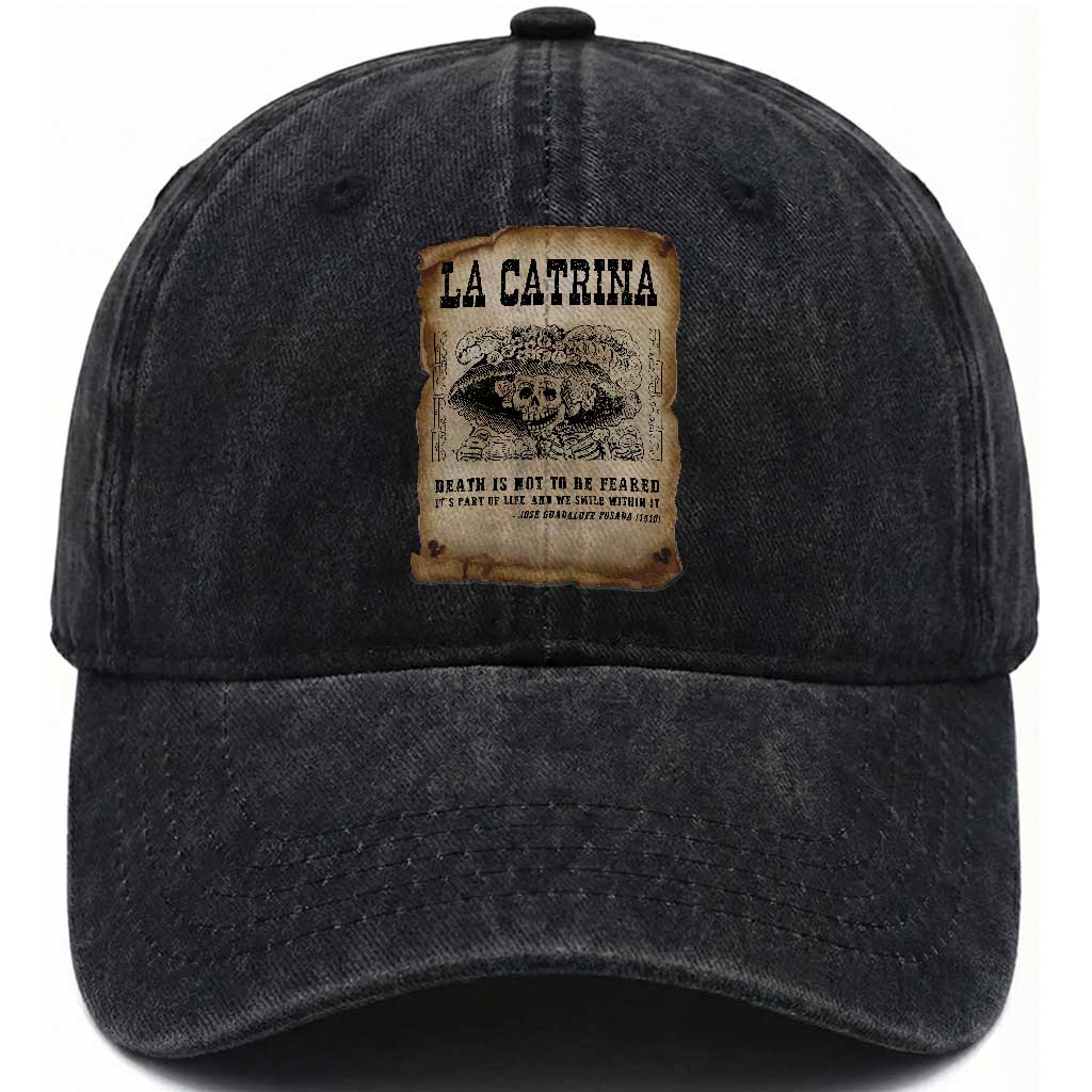 Day Of The Dead Washed Cotton Baseball Cap La Calavera Garbancera