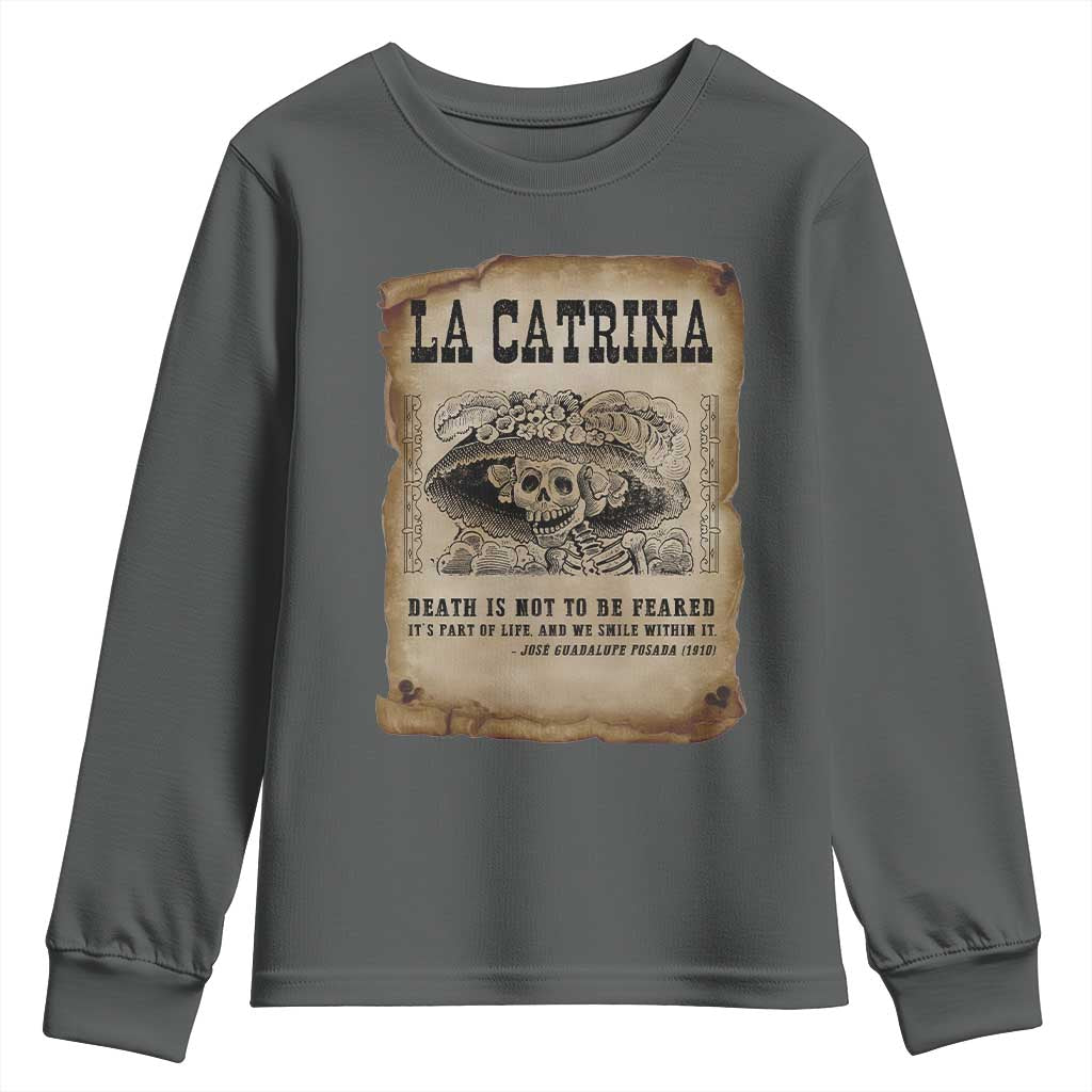 Day Of The Dead Youth Sweatshirt La Calavera Garbancera - Wonder Print Shop
