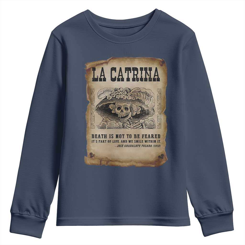 Day Of The Dead Youth Sweatshirt La Calavera Garbancera - Wonder Print Shop