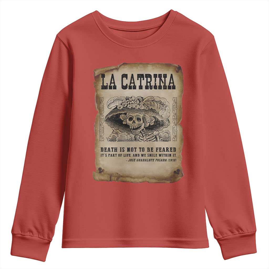 Day Of The Dead Youth Sweatshirt La Calavera Garbancera - Wonder Print Shop