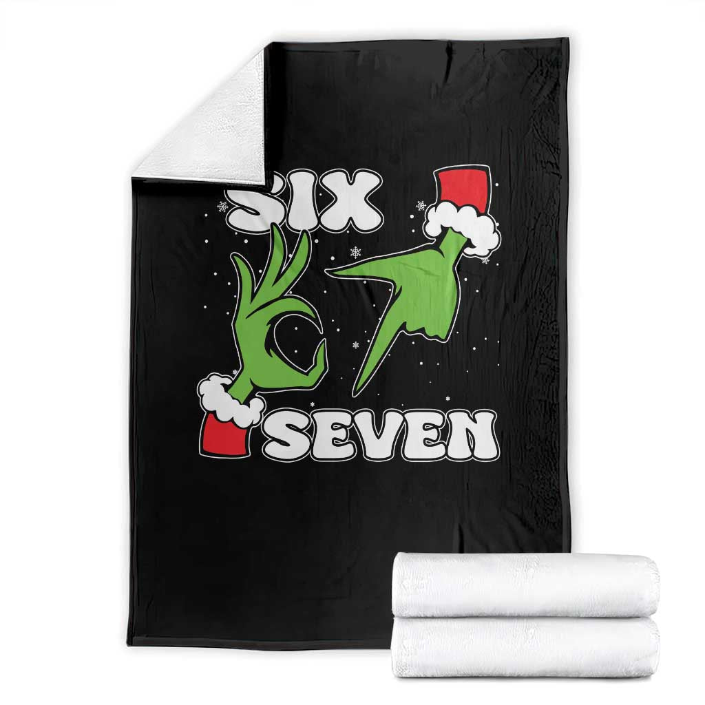 67 Six Seven Christmas Meme Throw Blanket Funny Elf Hands - Wonder Print Shop