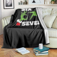 67 Six Seven Christmas Meme Throw Blanket Funny Elf Hands - Wonder Print Shop