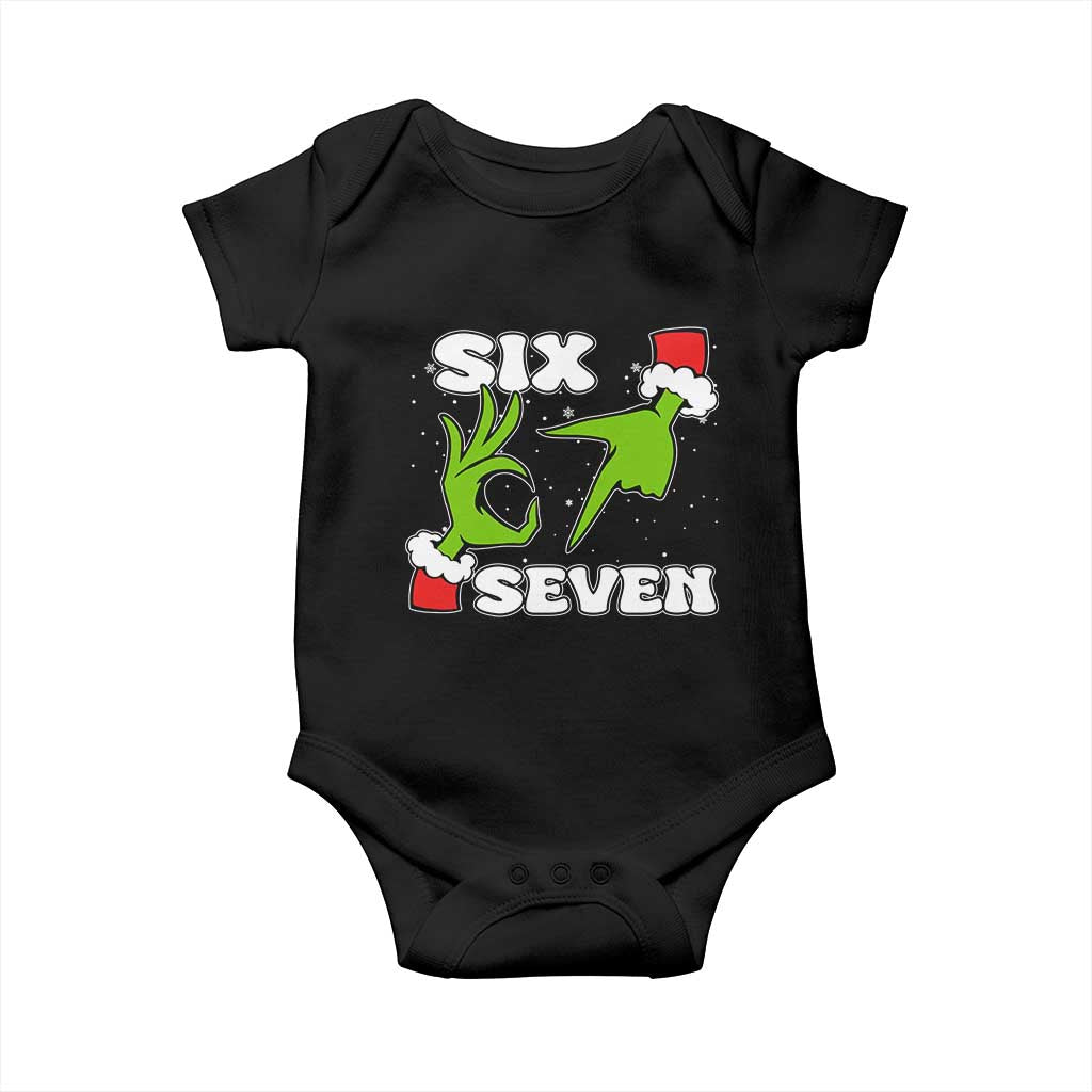 67 Six Seven Christmas Meme Baby Onesie Funny Elf Hands - Wonder Print Shop