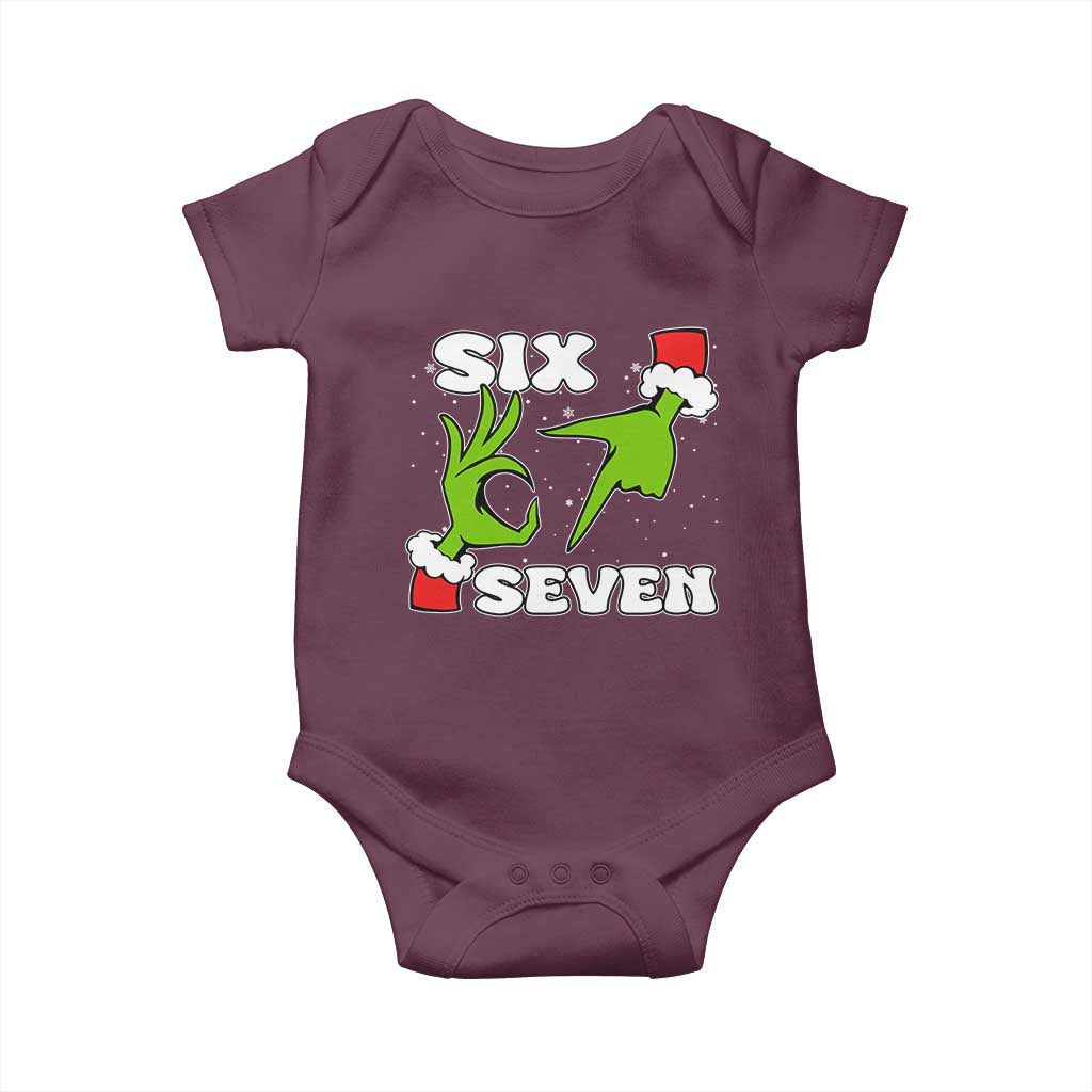 67 Six Seven Christmas Meme Baby Onesie Funny Elf Hands - Wonder Print Shop
