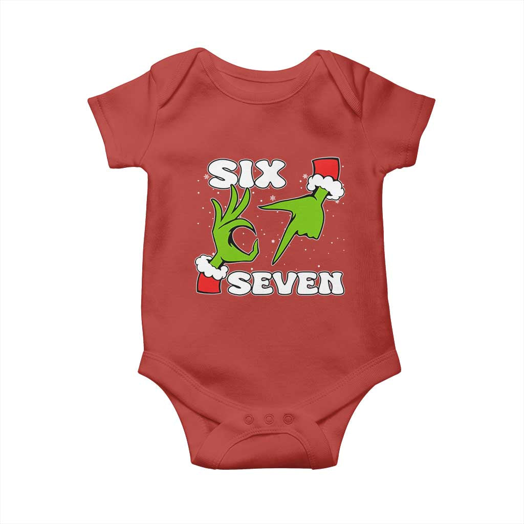 67 Six Seven Christmas Meme Baby Onesie Funny Elf Hands - Wonder Print Shop