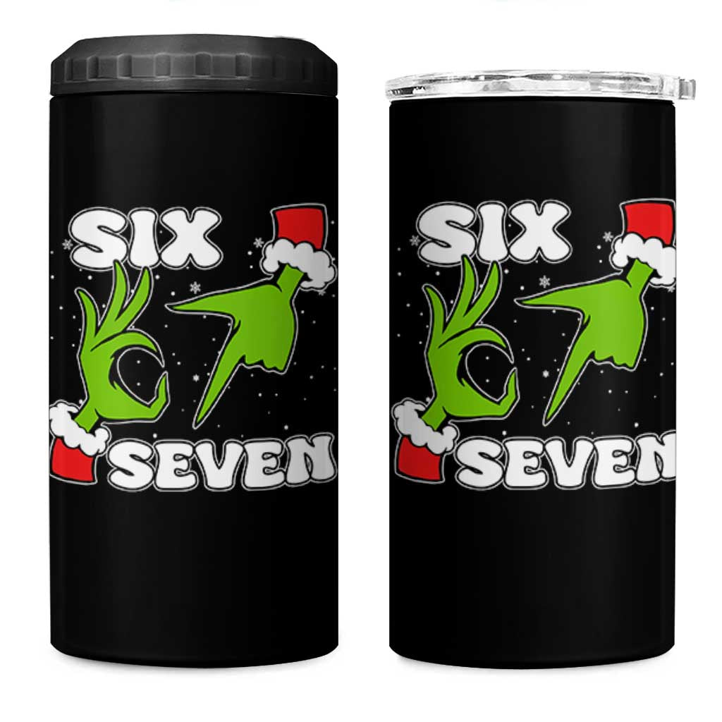 67 Six Seven Christmas Meme 4 in 1 Can Cooler Tumbler Funny Elf Hands - Wonder Print Shop