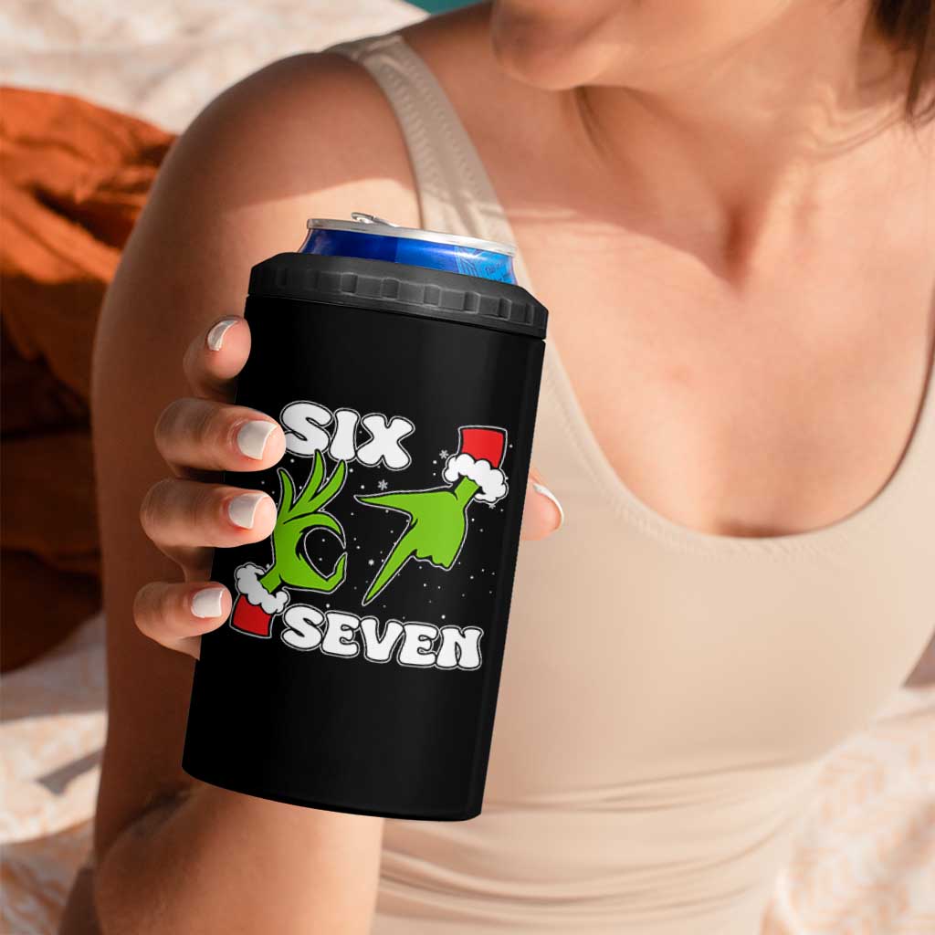 67 Six Seven Christmas Meme 4 in 1 Can Cooler Tumbler Funny Elf Hands - Wonder Print Shop
