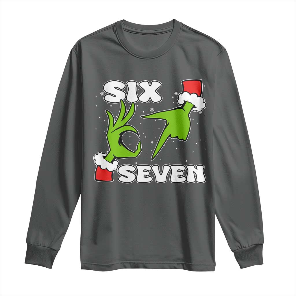 67 Six Seven Christmas Meme Long Sleeve Shirt Funny Elf Hands - Wonder Print Shop