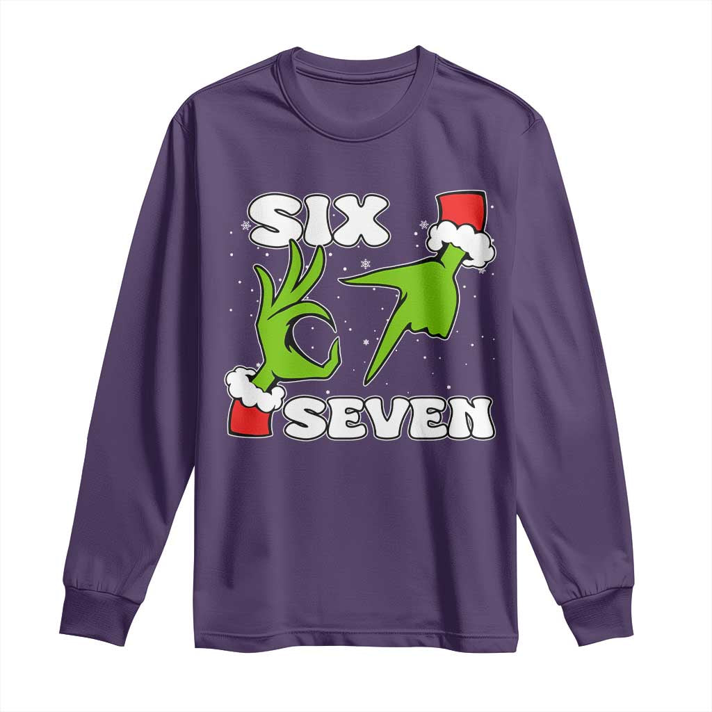 67 Six Seven Christmas Meme Long Sleeve Shirt Funny Elf Hands - Wonder Print Shop