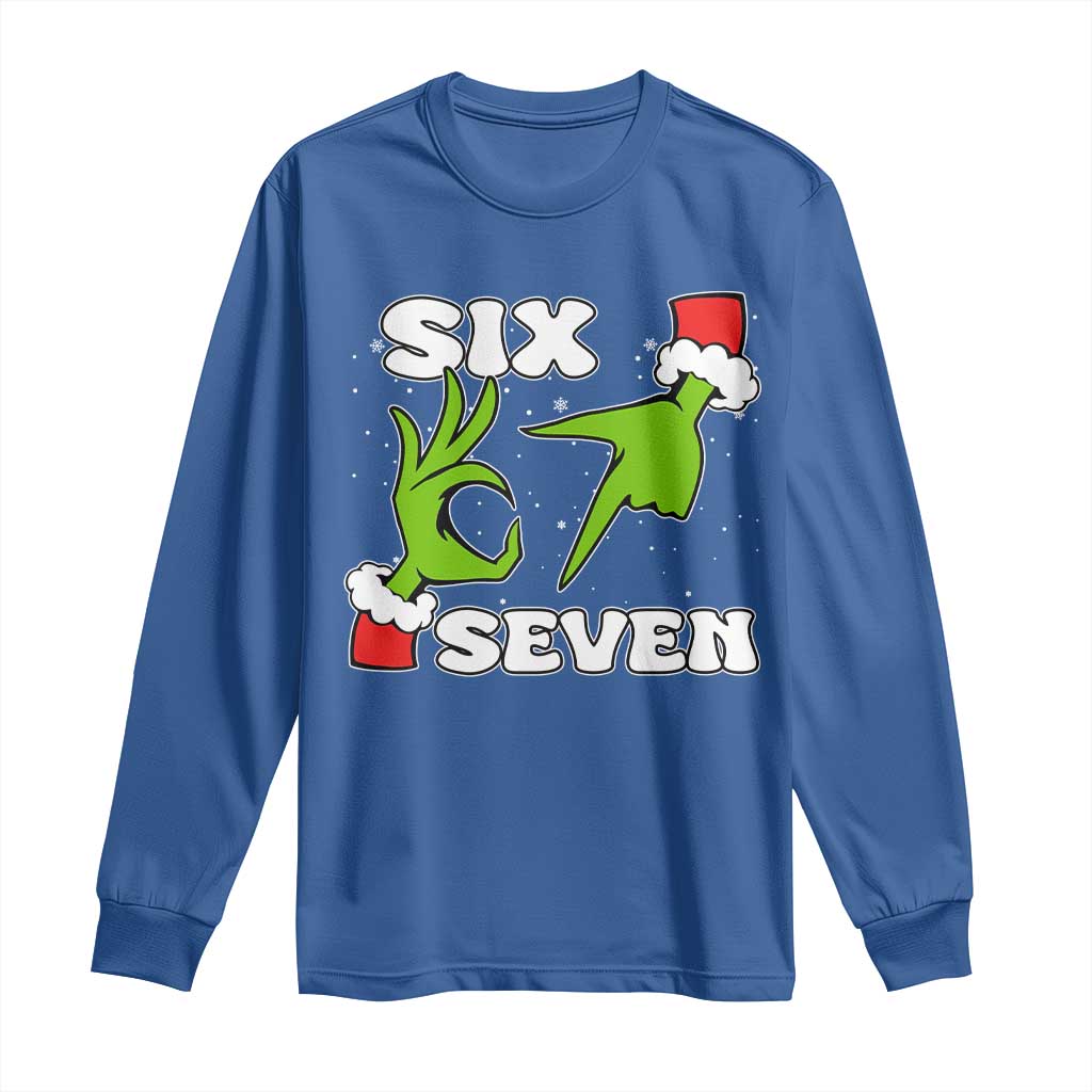 67 Six Seven Christmas Meme Long Sleeve Shirt Funny Elf Hands - Wonder Print Shop