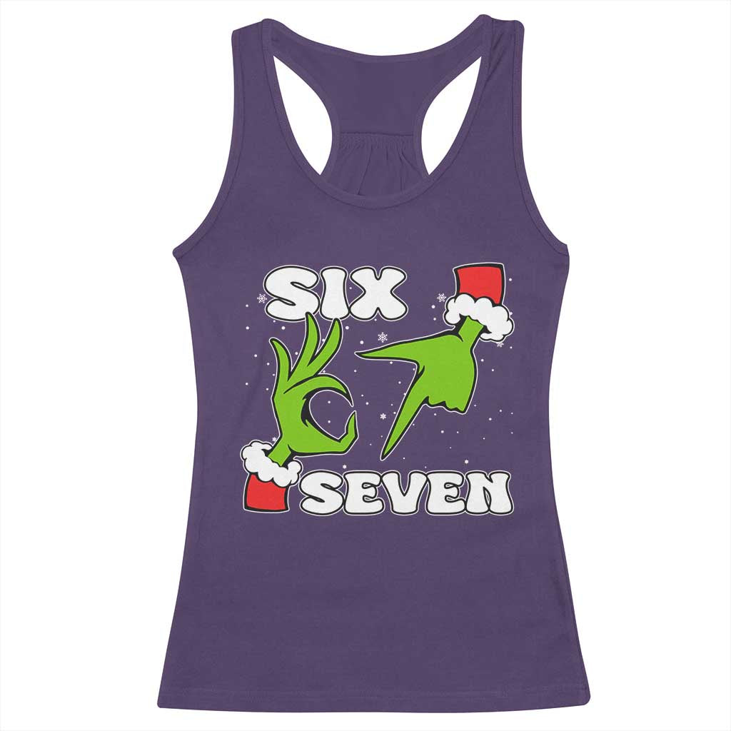 67 Six Seven Christmas Meme Racerback Tank Top Funny Elf Hands - Wonder Print Shop