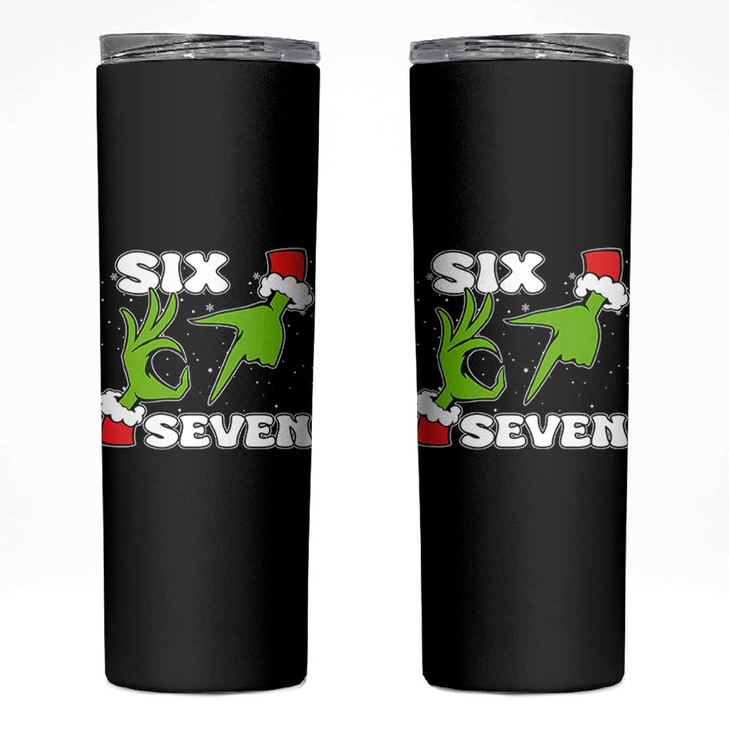 67 Six Seven Christmas Meme Skinny Tumbler Funny Elf Hands - Wonder Print Shop