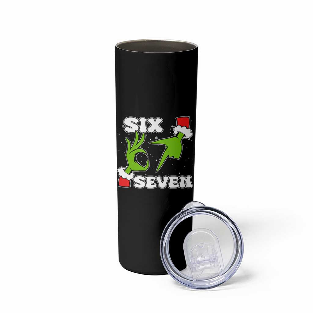 67 Six Seven Christmas Meme Skinny Tumbler Funny Elf Hands - Wonder Print Shop
