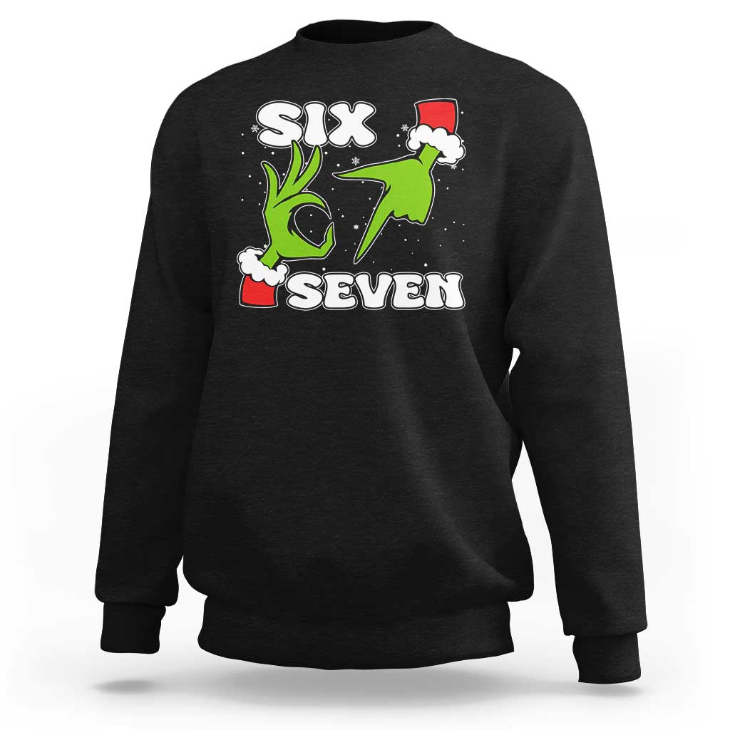 67 Six Seven Christmas Meme Sweatshirt Funny Elf Hands - Wonder Print Shop
