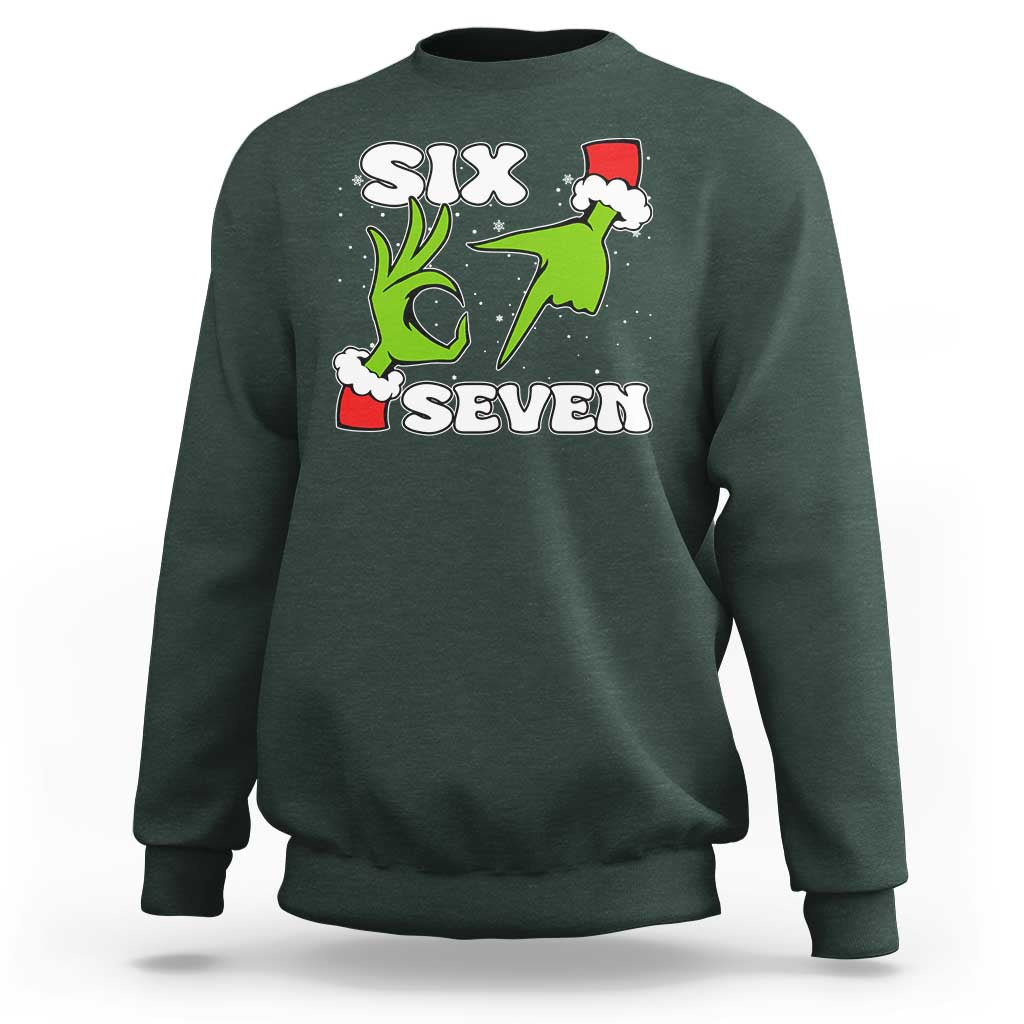 67 Six Seven Christmas Meme Sweatshirt Funny Elf Hands - Wonder Print Shop