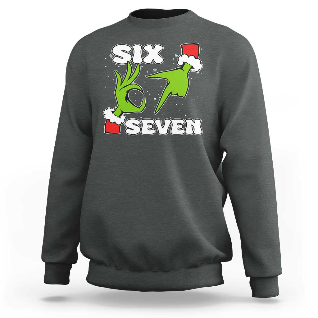 67 Six Seven Christmas Meme Sweatshirt Funny Elf Hands - Wonder Print Shop