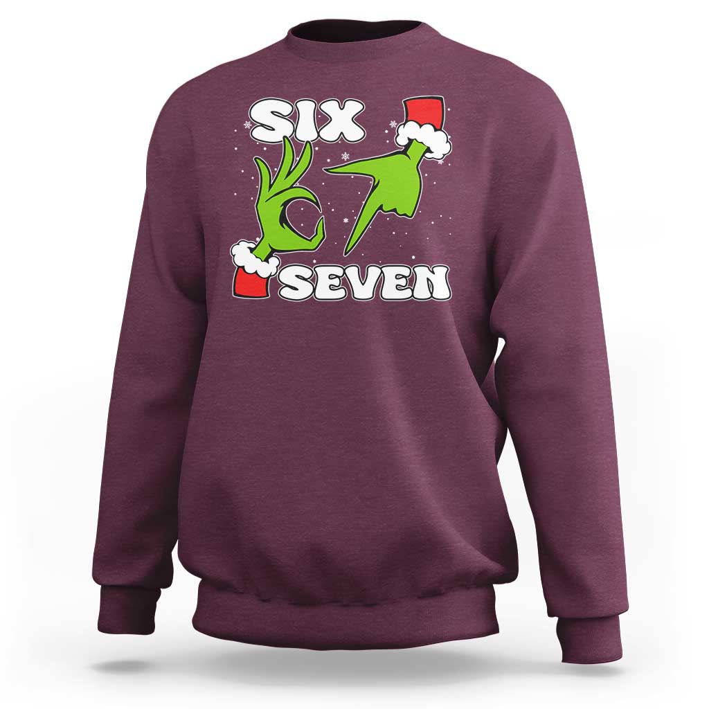 67 Six Seven Christmas Meme Sweatshirt Funny Elf Hands - Wonder Print Shop