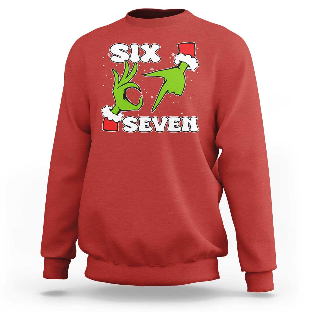 67 Six Seven Christmas Meme Sweatshirt Funny Elf Hands - Wonder Print Shop