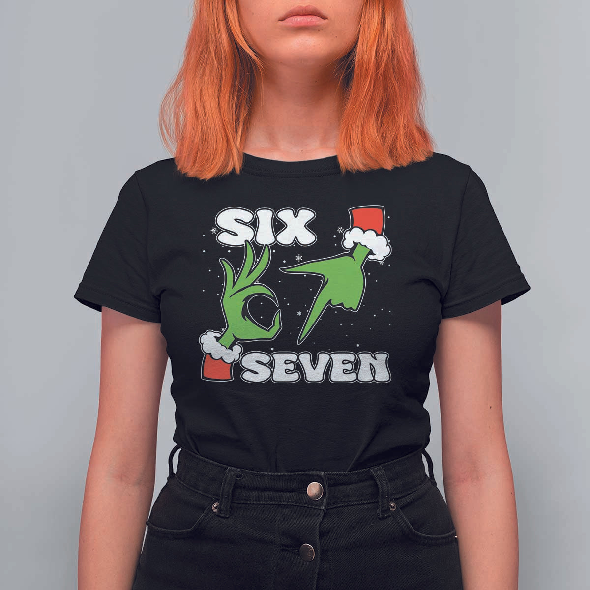67 Six Seven Christmas Meme T Shirt For Women Funny Elf Hands - Wonder Print Shop