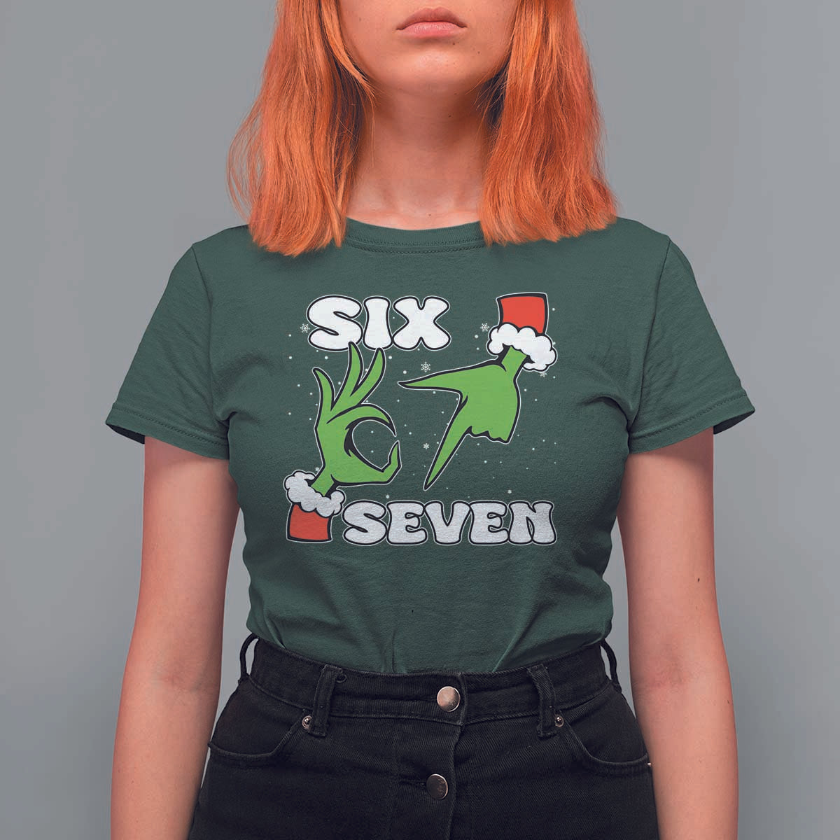 67 Six Seven Christmas Meme T Shirt For Women Funny Elf Hands - Wonder Print Shop