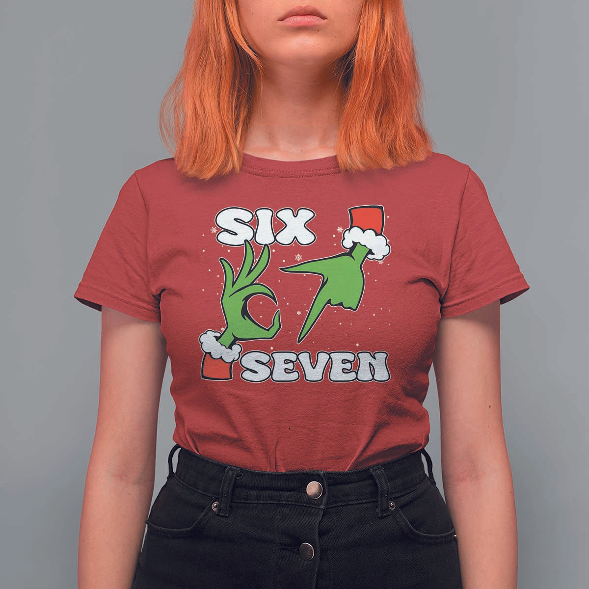 67 Six Seven Christmas Meme T Shirt For Women Funny Elf Hands - Wonder Print Shop