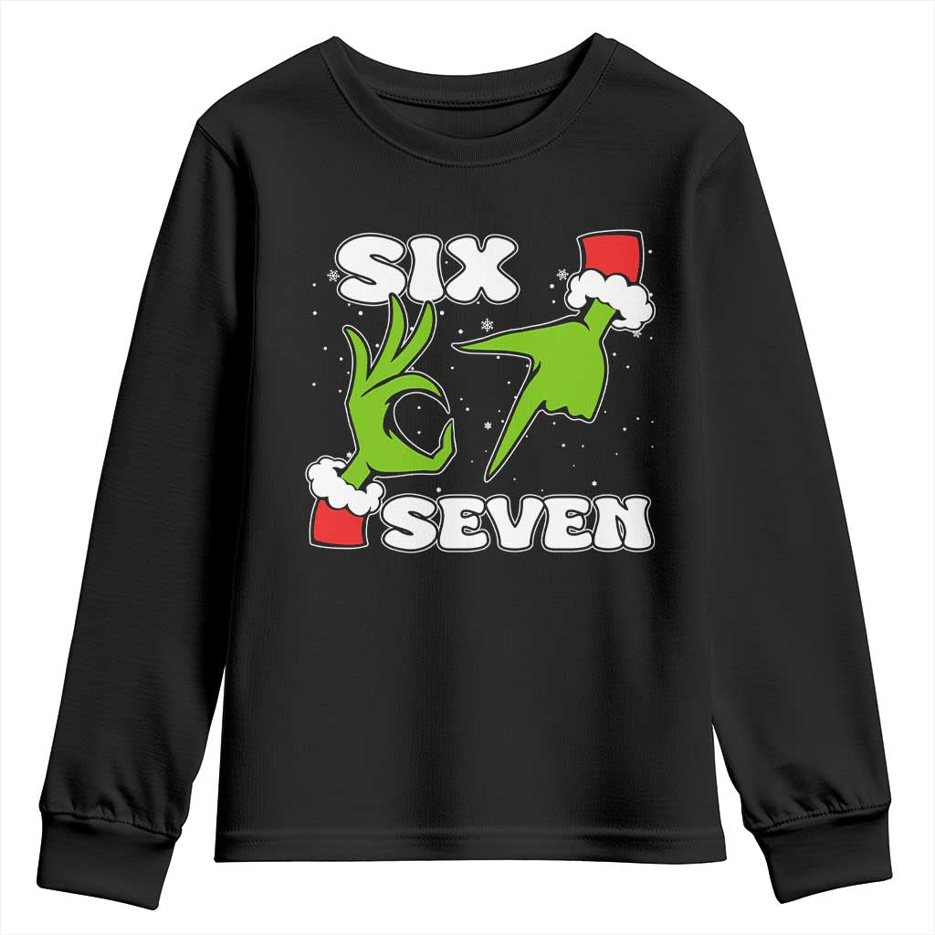 67 Six Seven Christmas Meme Youth Sweatshirt Funny Elf Hands - Wonder Print Shop