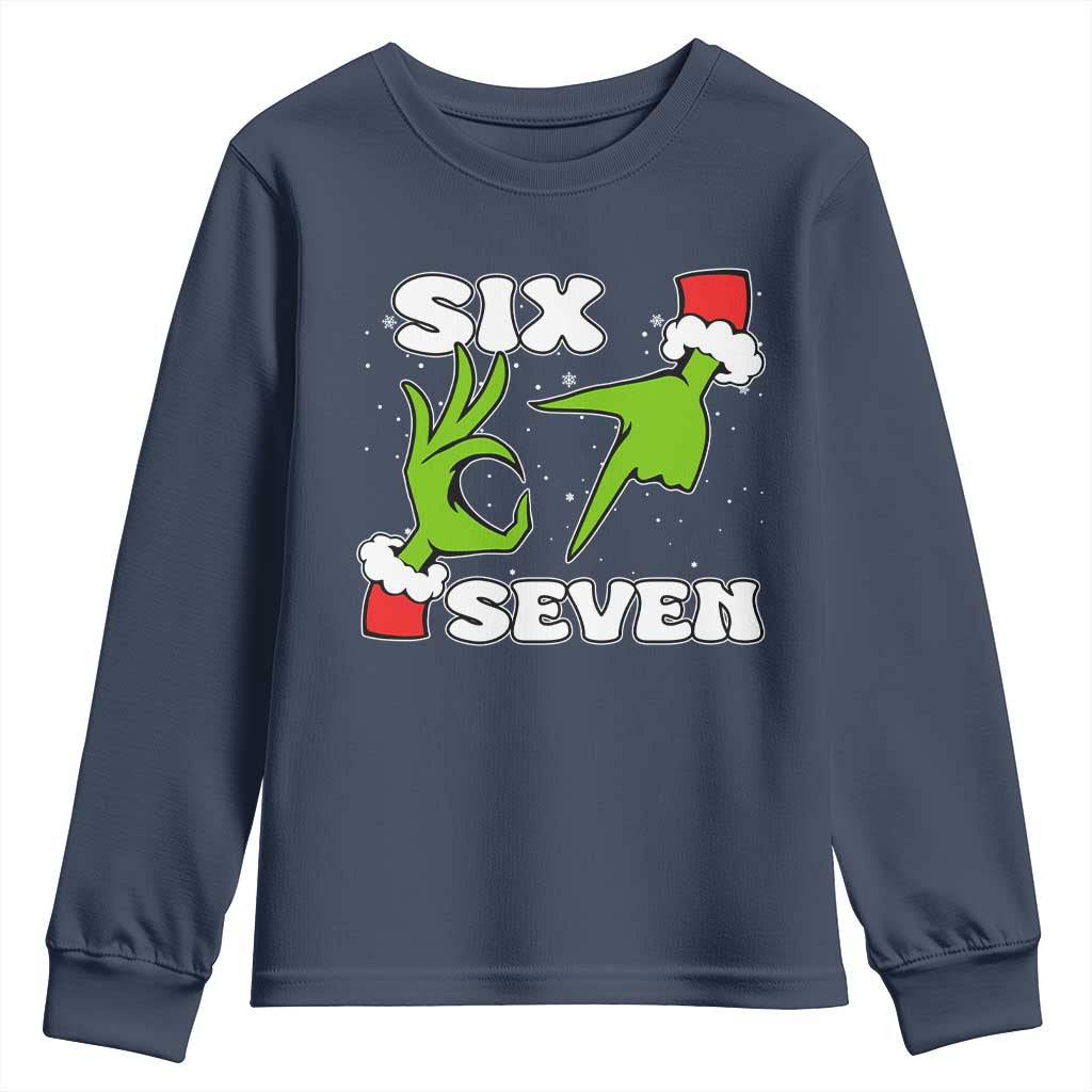 67 Six Seven Christmas Meme Youth Sweatshirt Funny Elf Hands - Wonder Print Shop