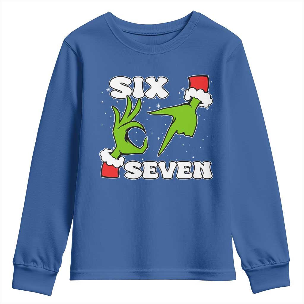 67 Six Seven Christmas Meme Youth Sweatshirt Funny Elf Hands - Wonder Print Shop