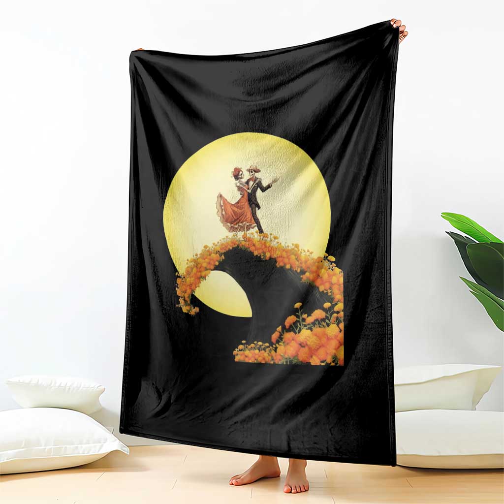 Dia De Los Muertos Throw Blanket Skeletons Dancing Mexican - Wonder Print Shop