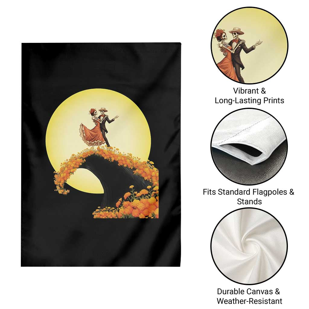 Dia De Los Muertos Garden Flag Skeletons Dancing Mexican - Wonder Print Shop