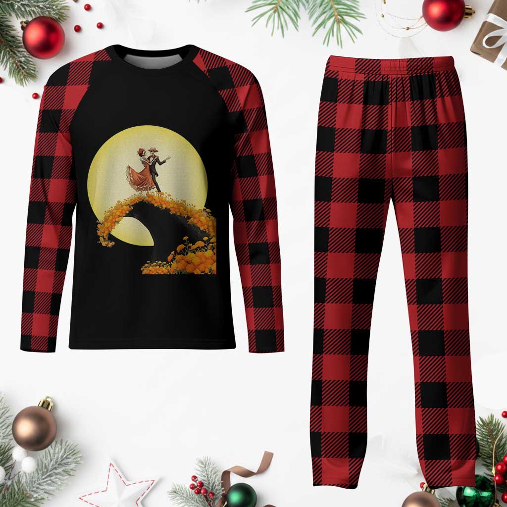 Dia De Los Muertos Plaid Pajama Set Skeletons Dancing Mexican - Wonder Print Shop