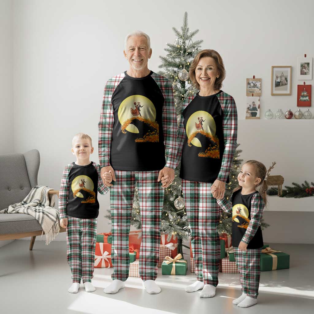 Dia De Los Muertos Plaid Pajama Set Skeletons Dancing Mexican - Wonder Print Shop