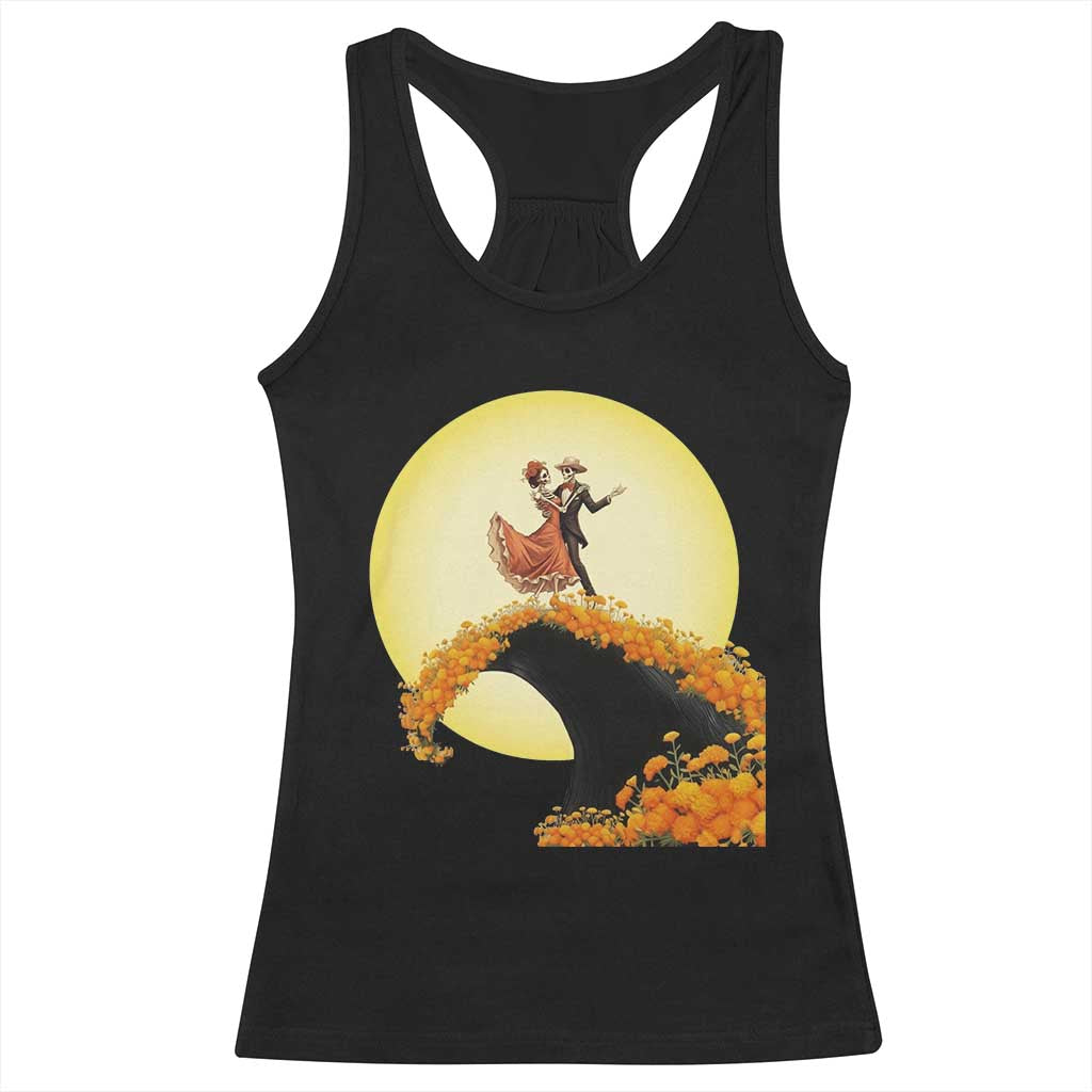 Dia De Los Muertos Racerback Tank Top Skeletons Dancing Mexican - Wonder Print Shop