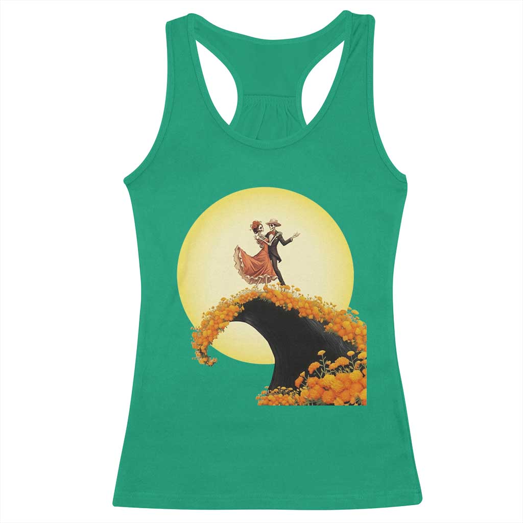 Dia De Los Muertos Racerback Tank Top Skeletons Dancing Mexican - Wonder Print Shop