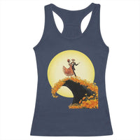 Dia De Los Muertos Racerback Tank Top Skeletons Dancing Mexican - Wonder Print Shop