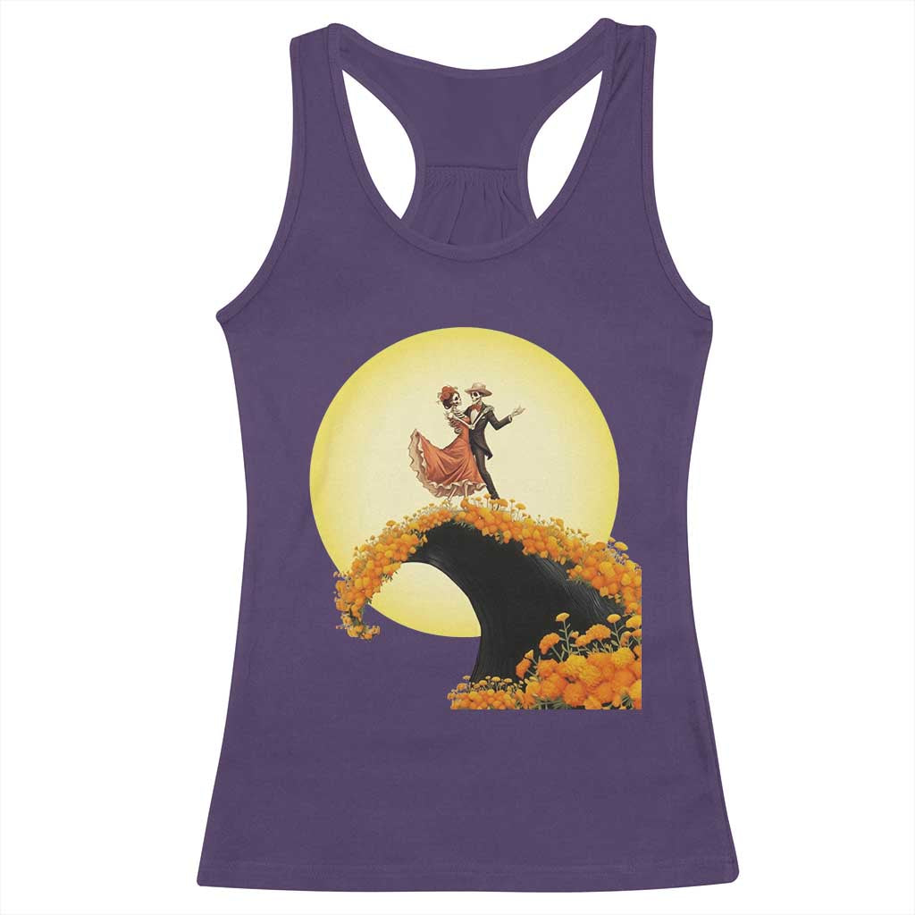 Dia De Los Muertos Racerback Tank Top Skeletons Dancing Mexican - Wonder Print Shop