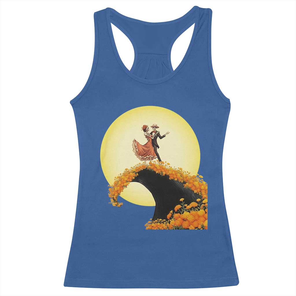 Dia De Los Muertos Racerback Tank Top Skeletons Dancing Mexican - Wonder Print Shop