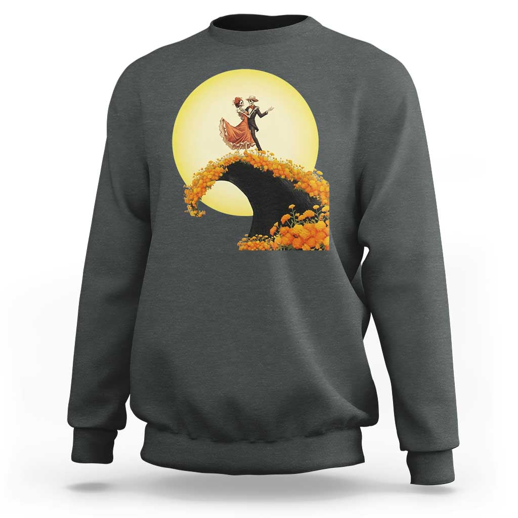 Dia De Los Muertos Sweatshirt Skeletons Dancing Mexican - Wonder Print Shop