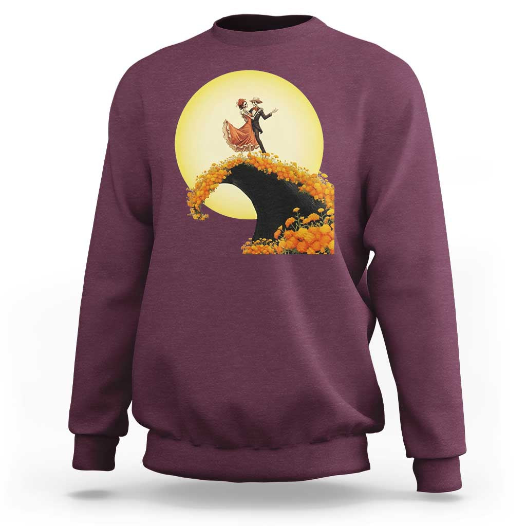 Dia De Los Muertos Sweatshirt Skeletons Dancing Mexican - Wonder Print Shop